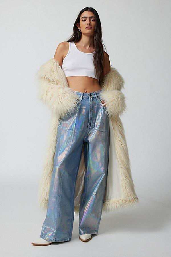 Neon Denim Leroy Coated Wide-Leg Jean Womens at Urban Outfitters Product Image