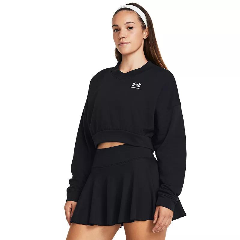 Womens Under Armour Rival Terry Oversized Cropped Crewneck Sweatshirt Product Image