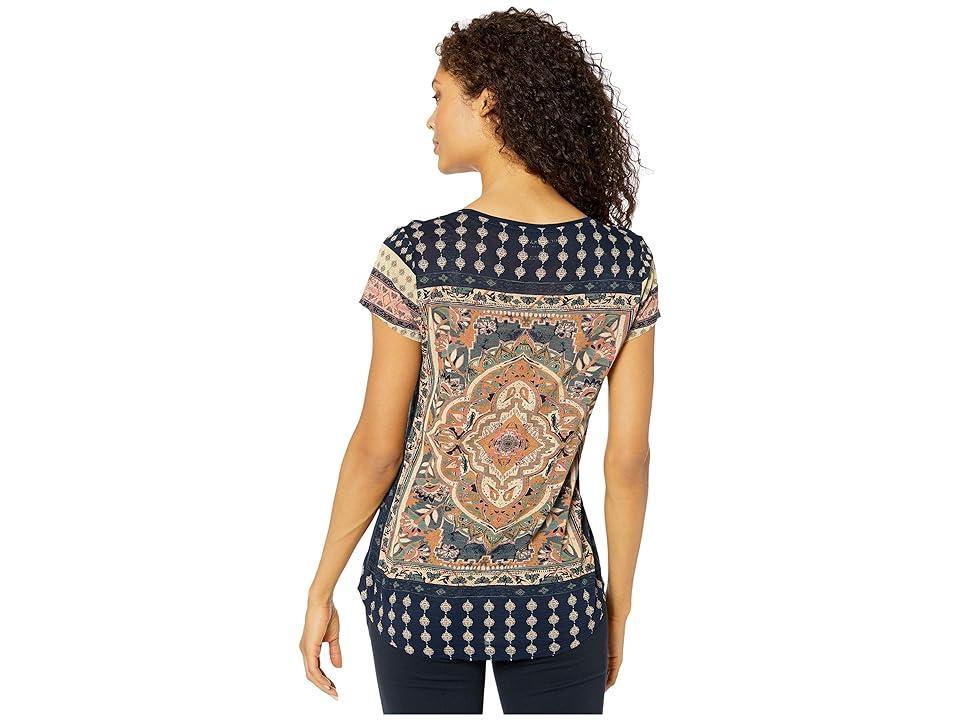 Lucky Brand Persian Carpet Tee (Navy Multi) Women's T Shirt Product Image