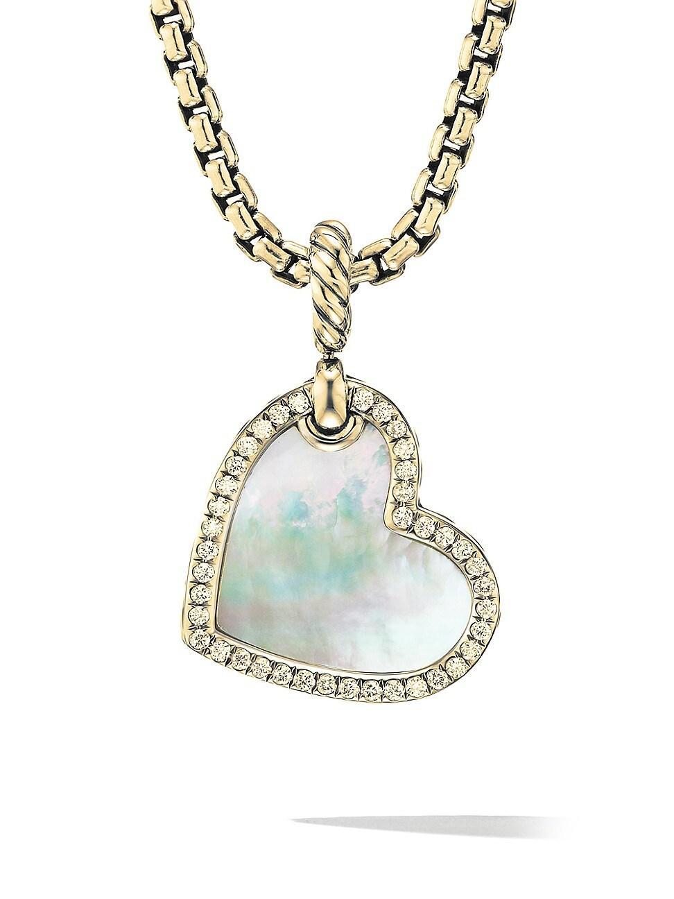 Womens Heart Amulet In 18K Yellow Gold With Gemstone And Pav Diamonds Product Image