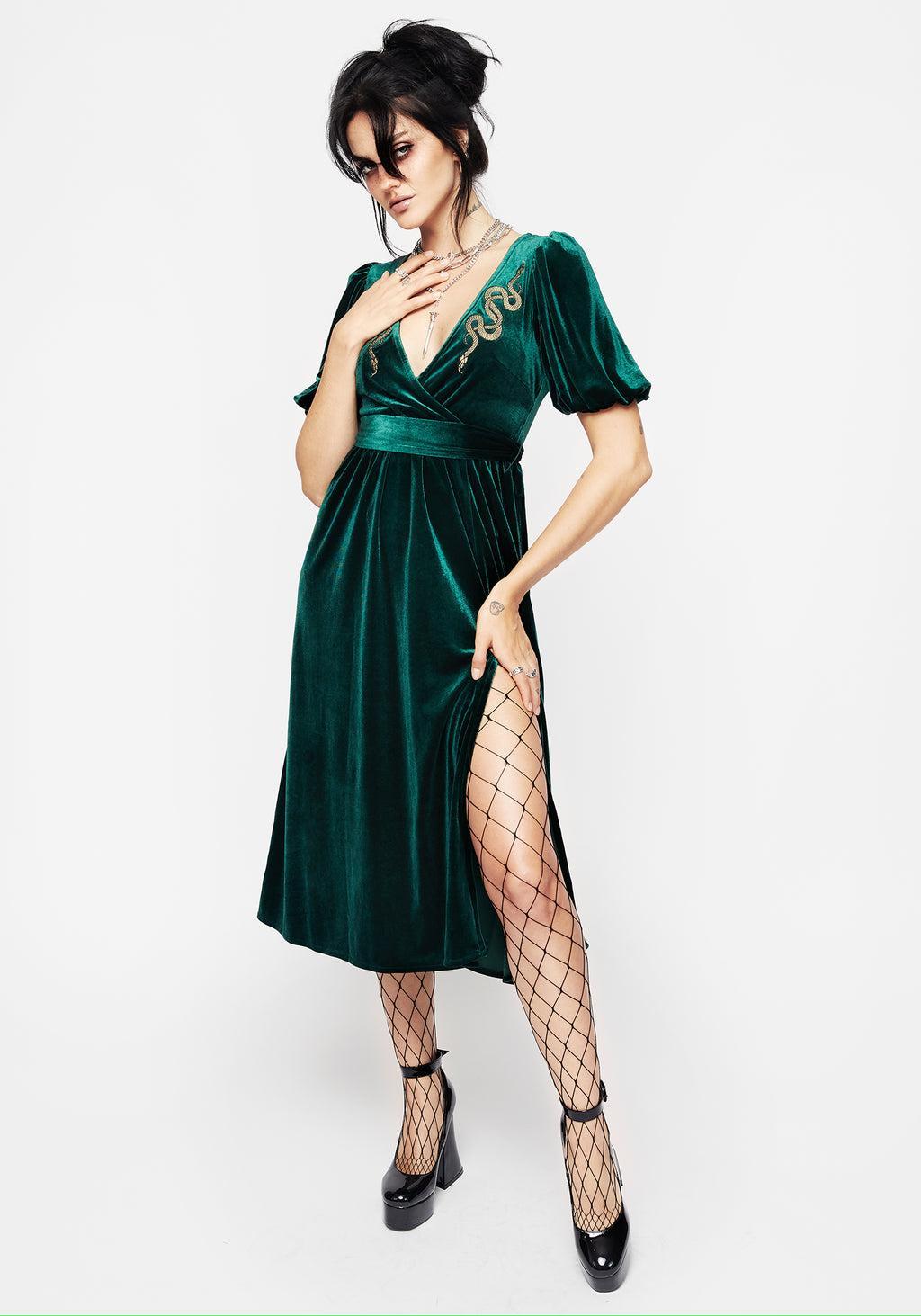 Zarina Velour Applique Midi Wrap Dress Product Image