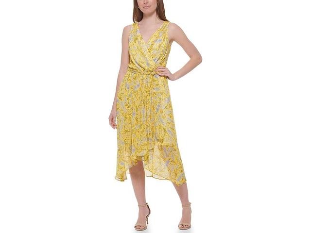 Tommy Hilfiger Clip Chiffon Dress (Mango ) Women's Dress Product Image