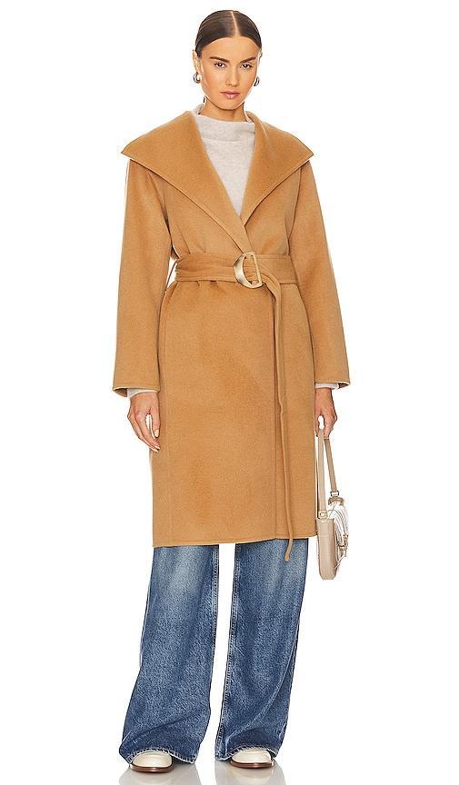 Vince Belted Coat in in Tan. Product Image