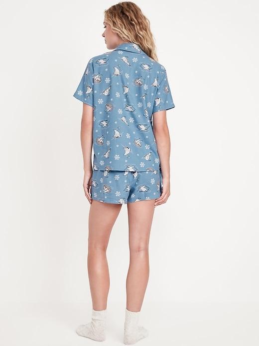 Printed Flannel Pajama Set Product Image