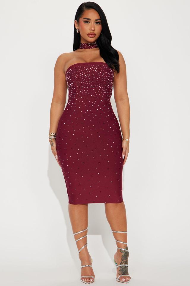 Shine Bright Bandage Mini Dress - Wine Product Image