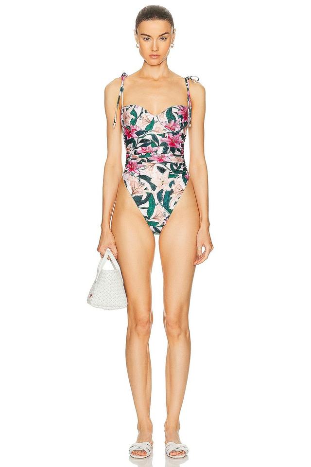 Agua by Agua Bendita Rabano One Piece Swimsuit Pink,Green. (also in ). Product Image