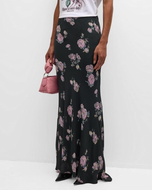 Floral Crepe Maxi Skirt Product Image