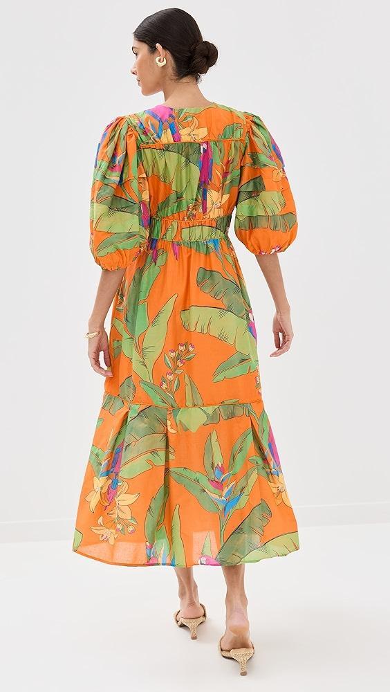 FARM Rio Fresh Macaws Orange Midi Dress | Shopbop Product Image