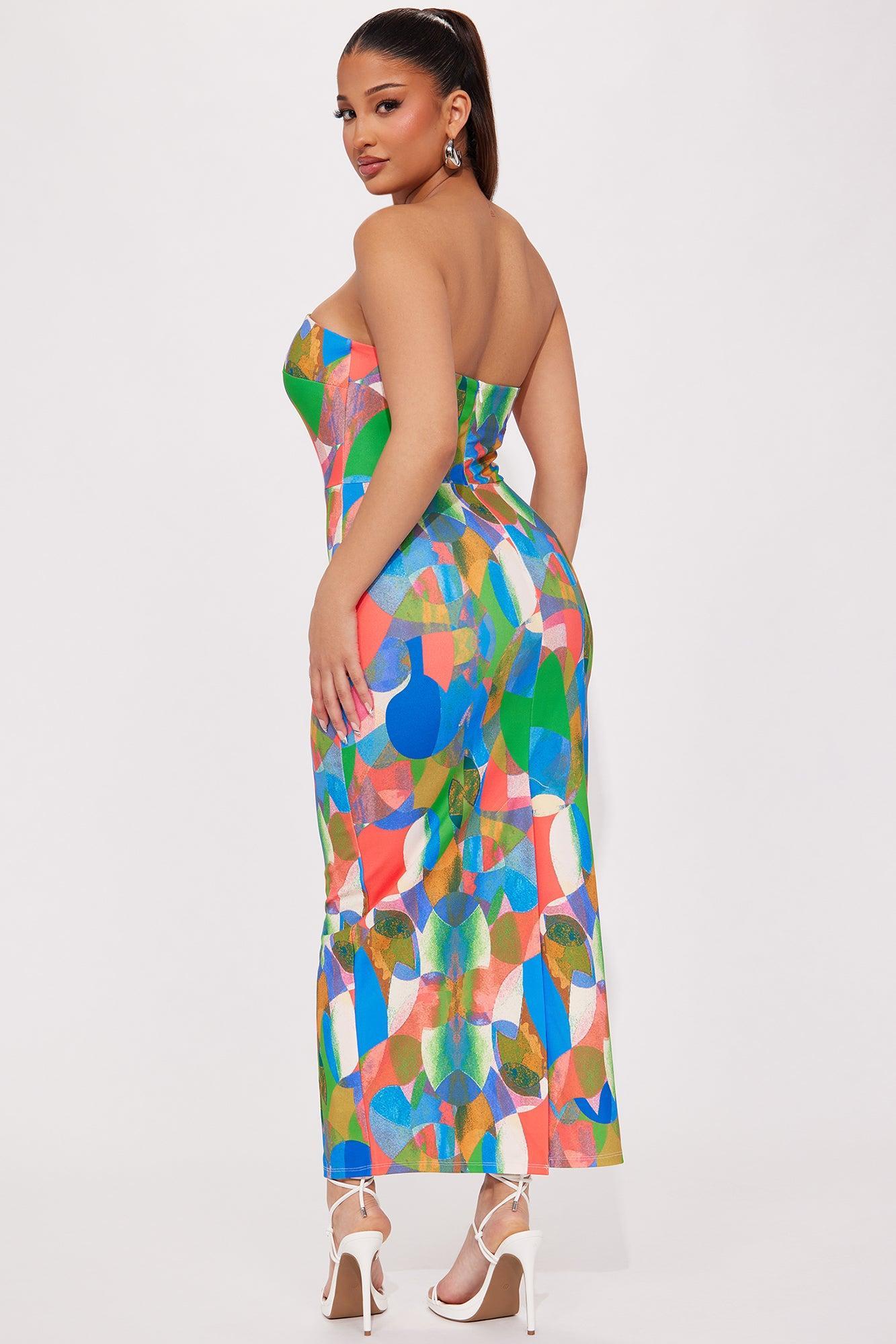 Havana Summers Midi Dress - Multi Color Product Image