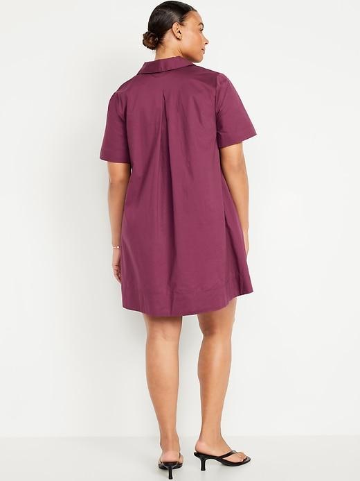 Short-Sleeve Mini Shirt Dress Product Image