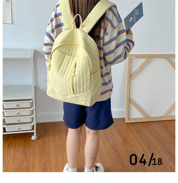 Plain Quilted Backpack Product Image