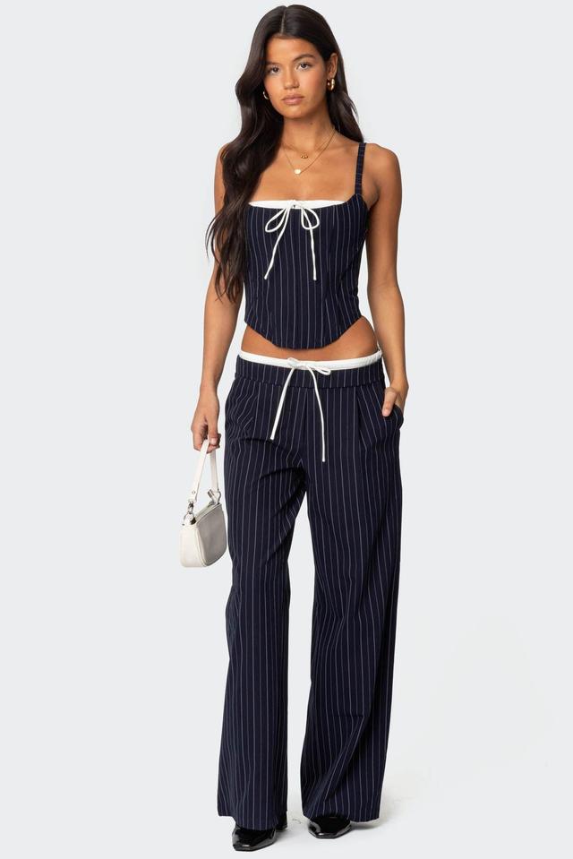 Pinstripe Peekaboo Drawstring Pants Product Image