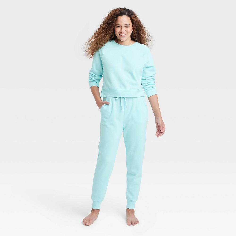 Womens Fleece Lounge Sweatshirt - Colsie Blue 2X Product Image