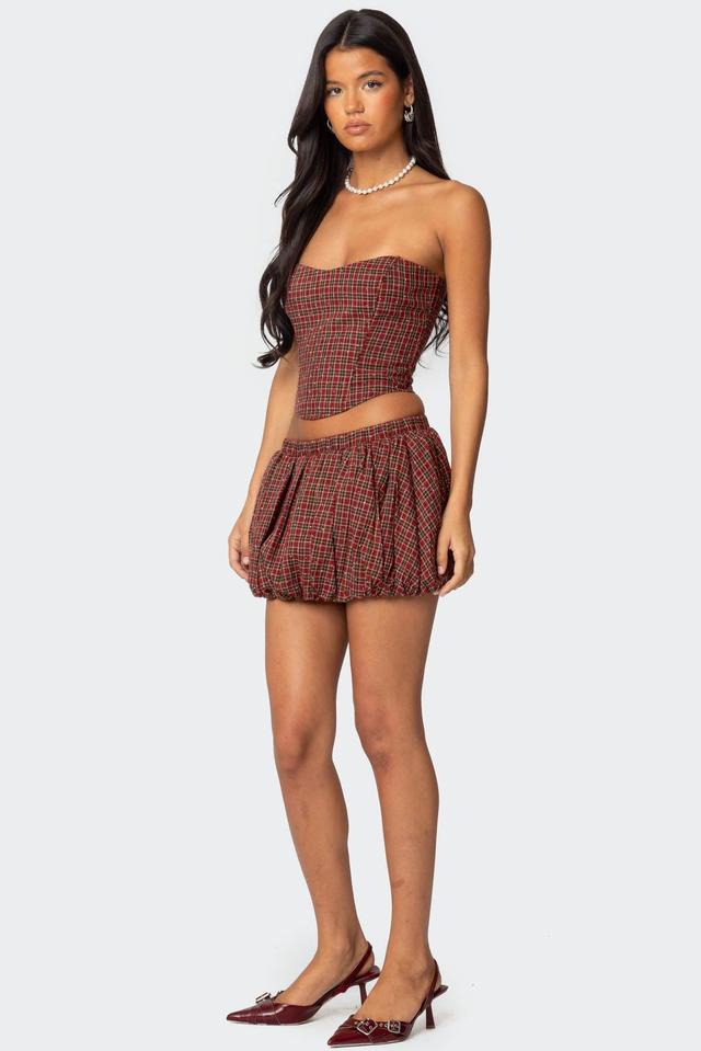 Marlene Plaid Bubble Mini Skirt Product Image