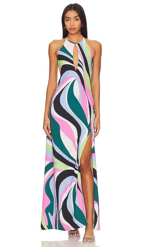 PatBO Delos Keyhole Maxi Dress in Green Product Image