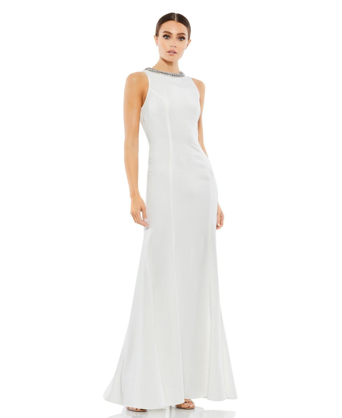 Ieena for Mac Duggal Crystal Neck Trumpet Gown Product Image