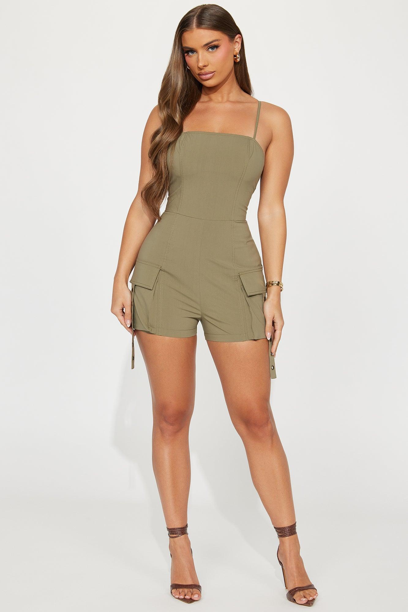 Cadet Cutie Romper - Olive Product Image