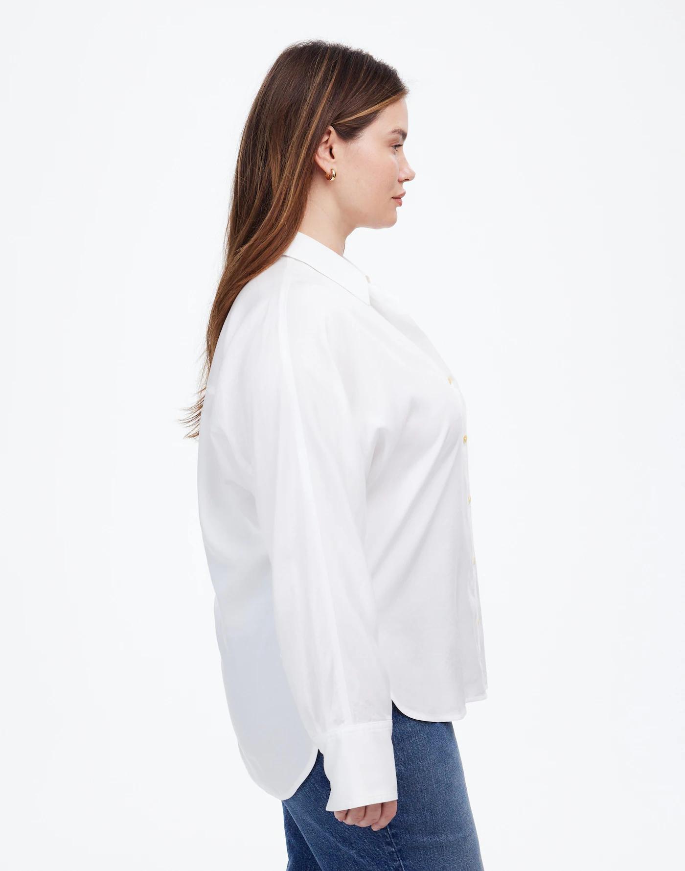 Plus Relaxed Dolman Button-Up Shirt Product Image