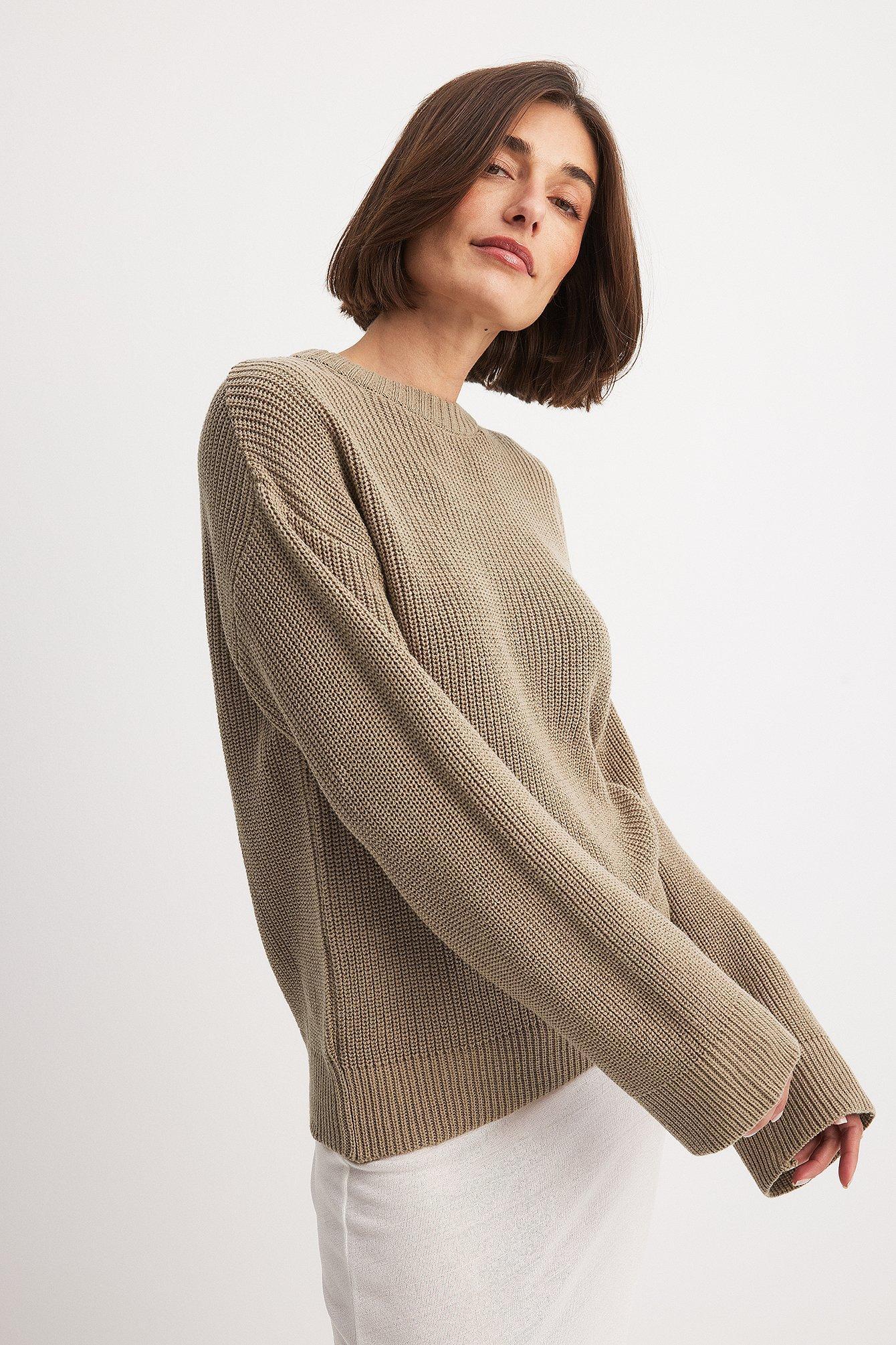 Round Neck Knitted Sweater Product Image