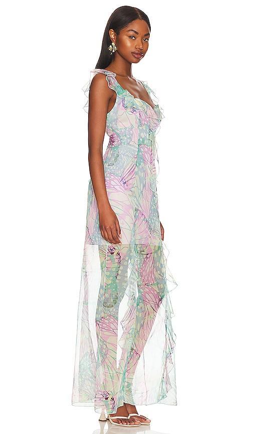 LPA Daniella Flutter Maxi Dress in Mint. Product Image