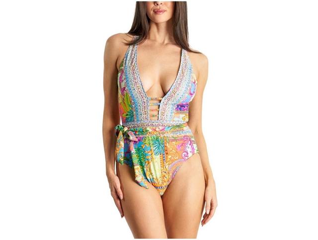 La Moda Clothing Womens Cutout Belted One Piece Swimsuit Product Image