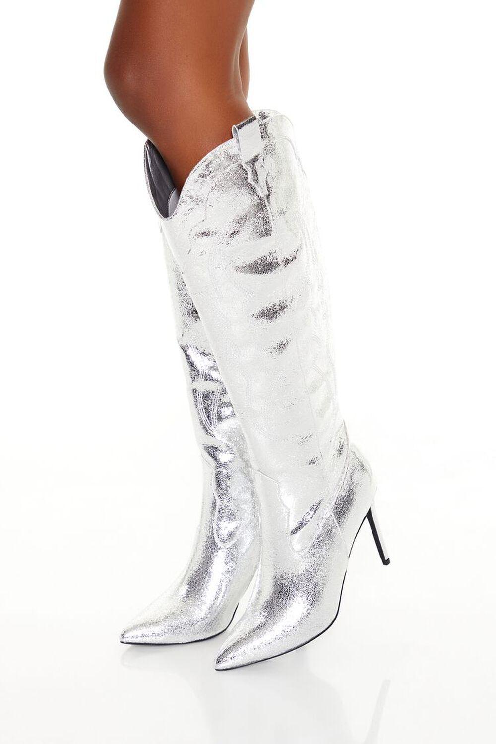 Metallic Knee-High Stiletto Boots | Forever 21 product image