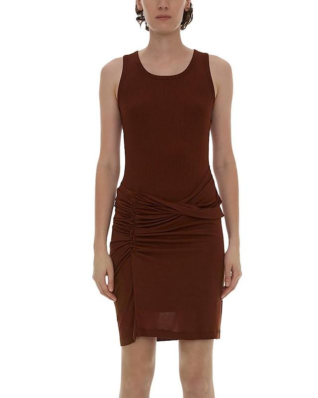 Womens Mix Media Draped Minidress Product Image