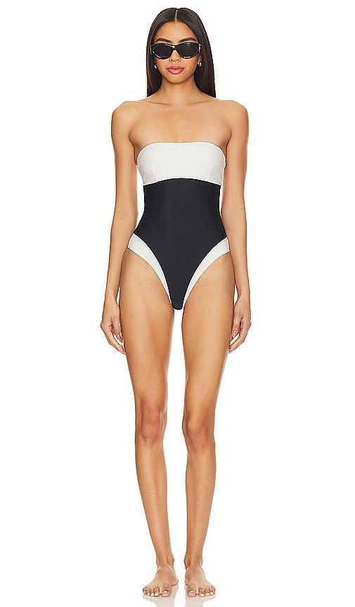 Lovers and Friends Moani Strapless One Piece in Black & White Product Image