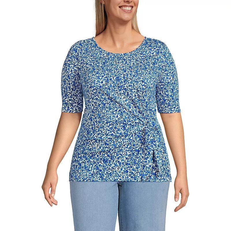 Womens Plus Size Lands End Lightweight Jersey Tie Front Top Product Image