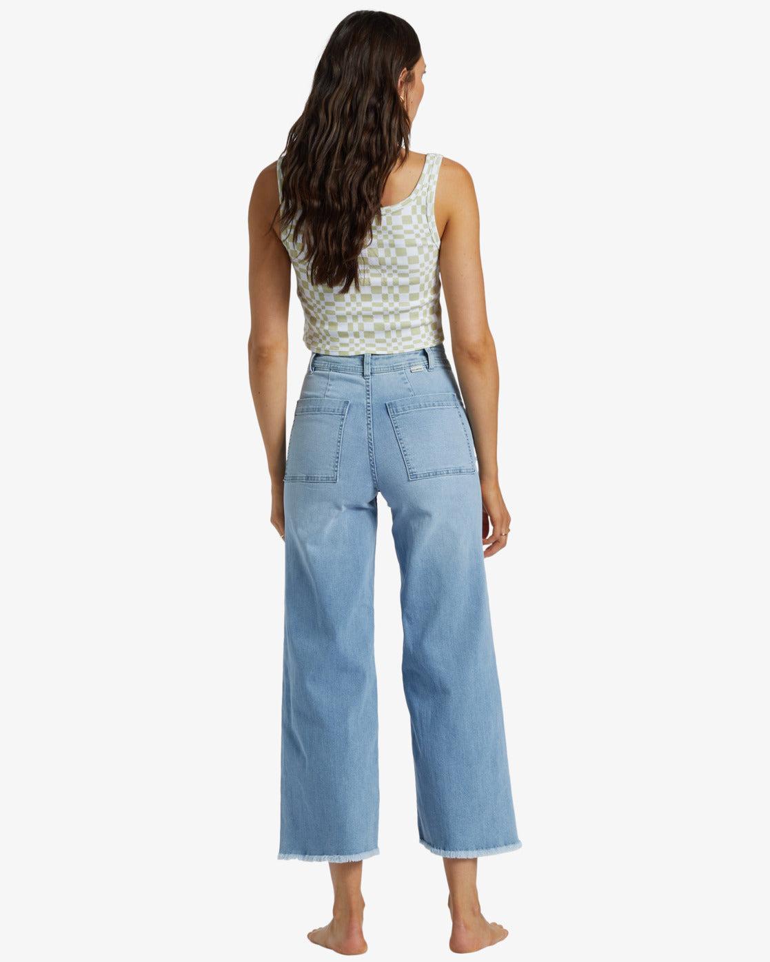 Free Fall Indigo Wide-Leg Jeans - Surf Spray Female Product Image