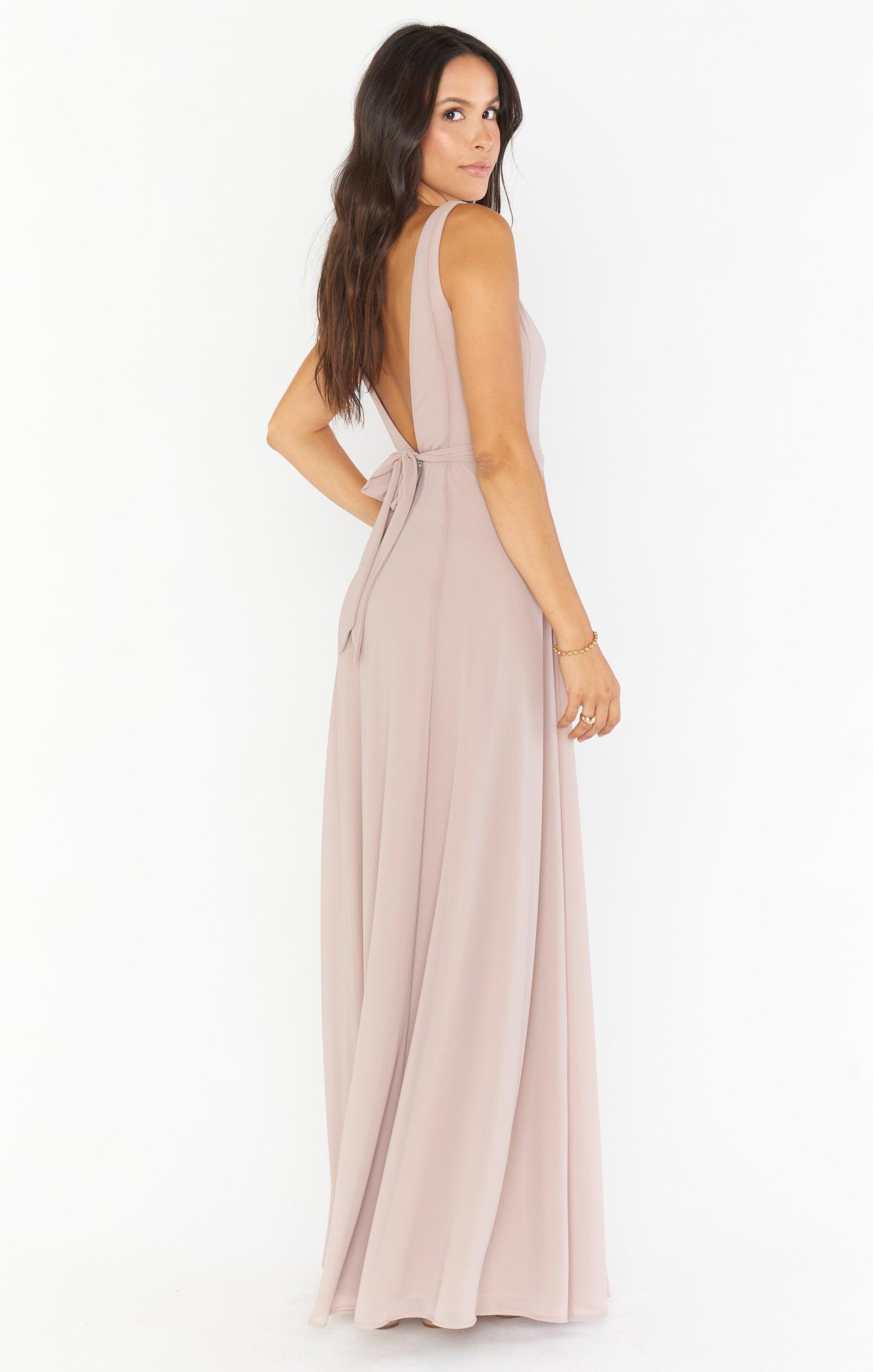 Jenn Maxi Dress ~ Soft Beige Chiffon Product Image