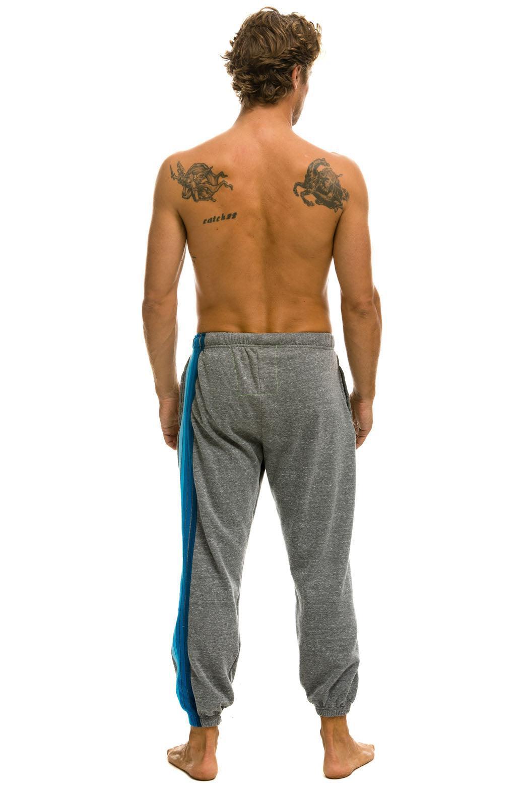 5 STRIPE SWEATPANTS - HEATHER GREY // BLUE Male Product Image