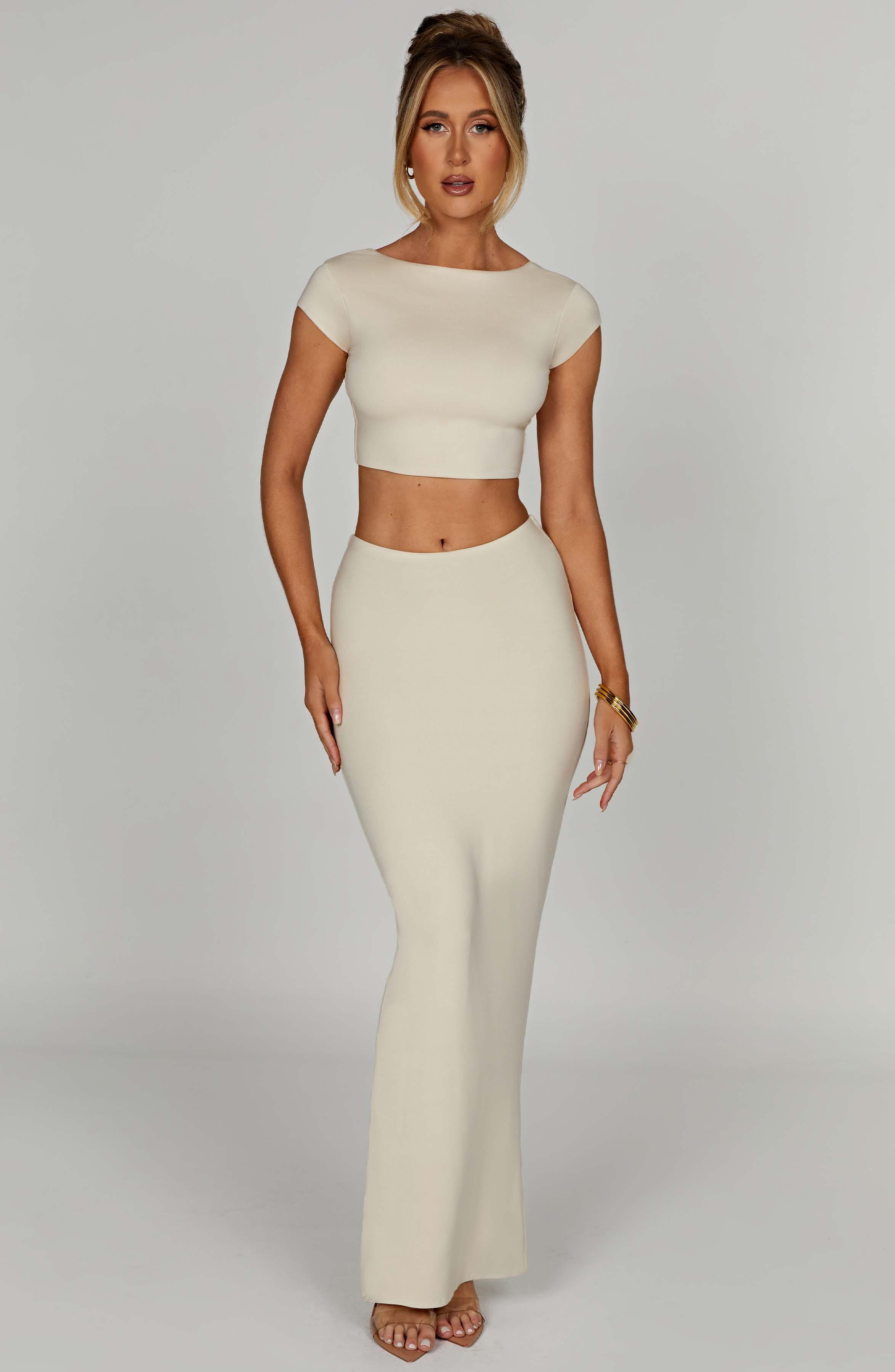 Yazmin Maxi Skirt - Cream Product Image