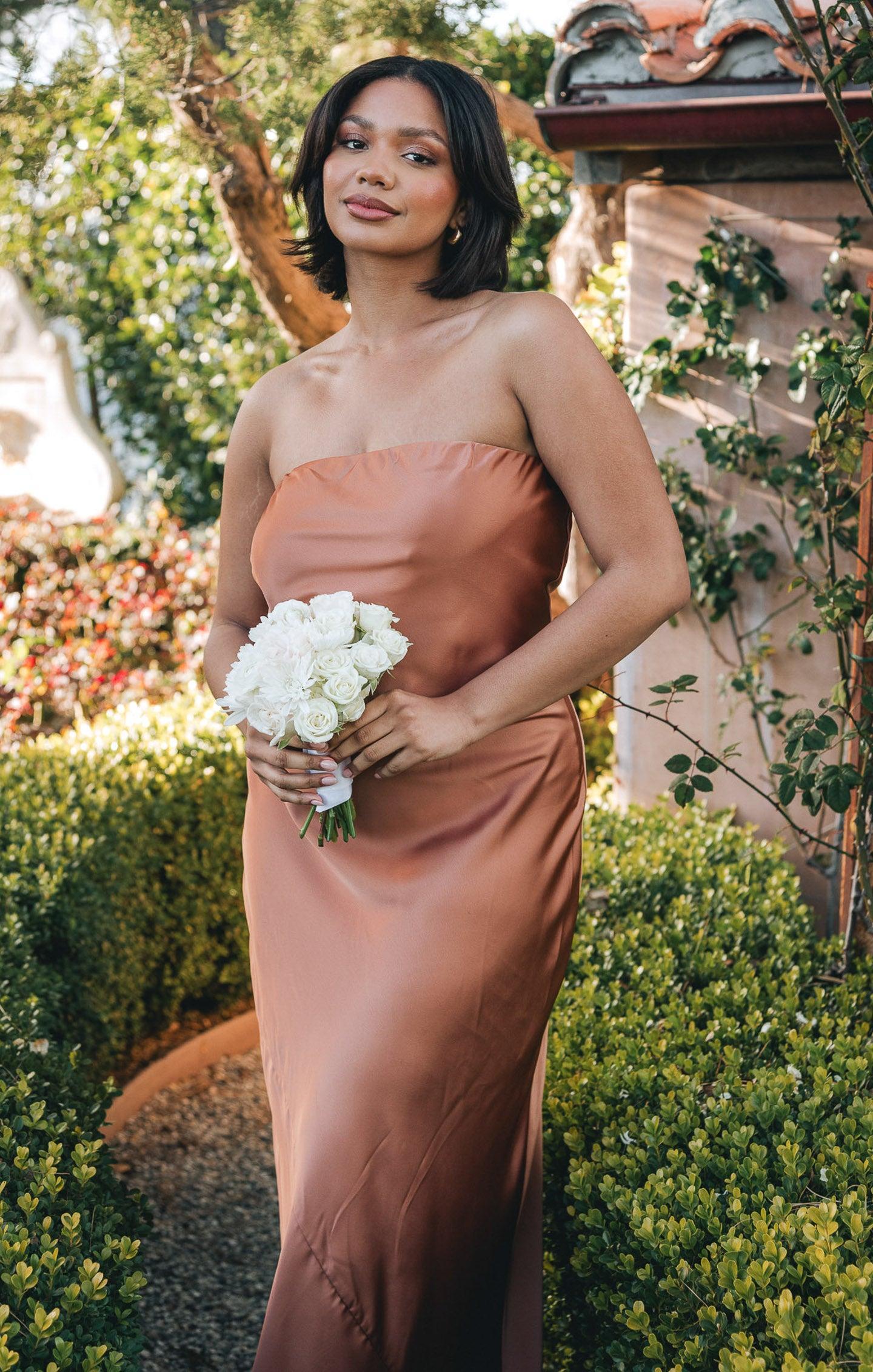 Taylor Tube Maxi Dress ~ Copper Luxe Satin Product Image