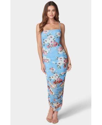 Bebe Womens Floral Tube Mesh Dress Product Image