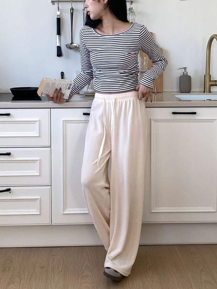 Fleece Wide Leg Pants Product Image