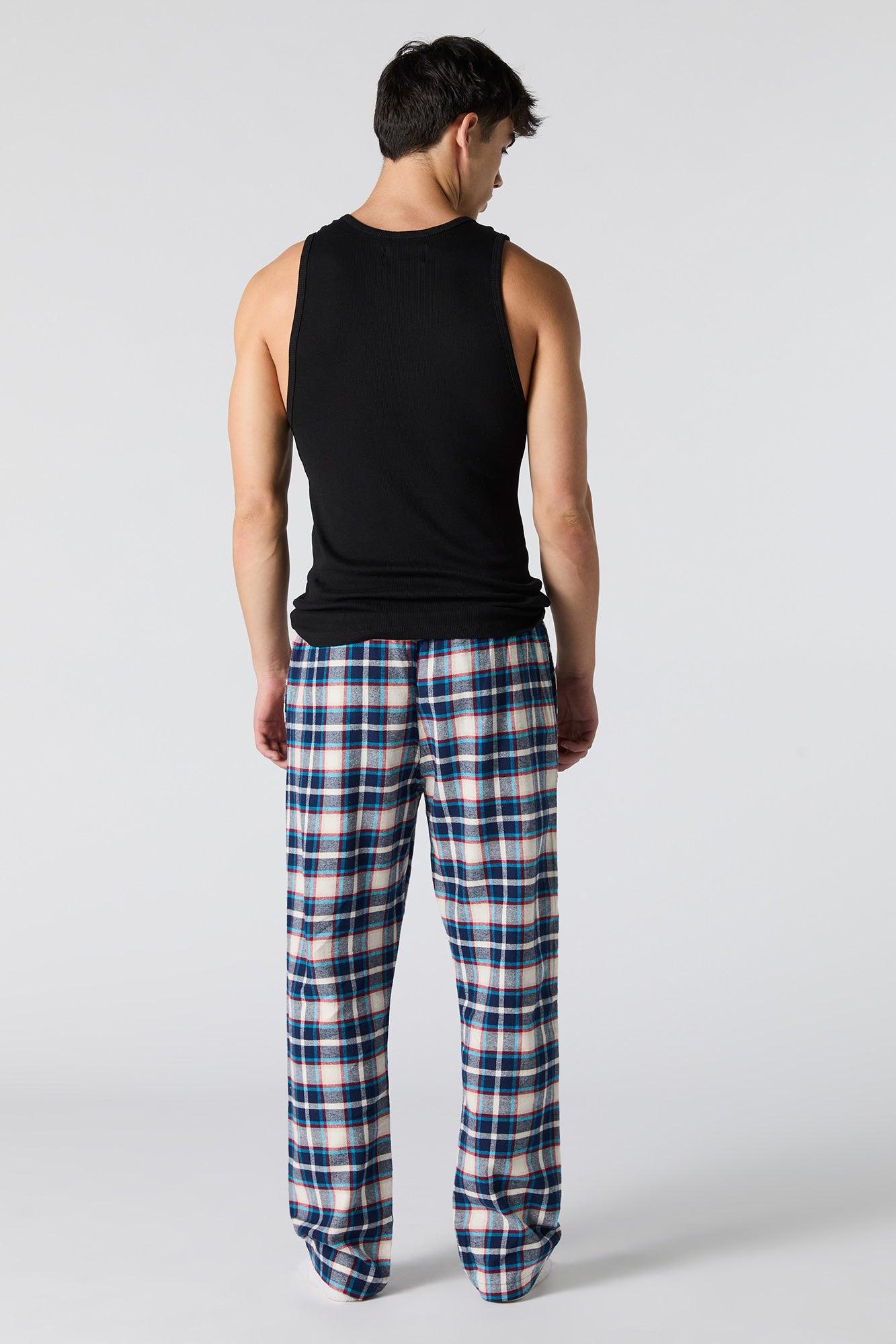 Plaid Flannel Pajama Bottom Male Product Image