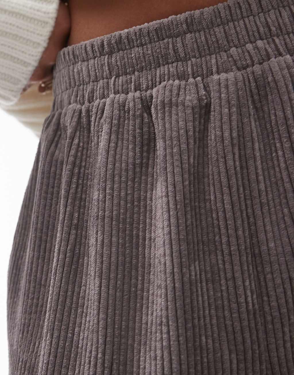 Topshop corduroy sweatpants in gray Product Image