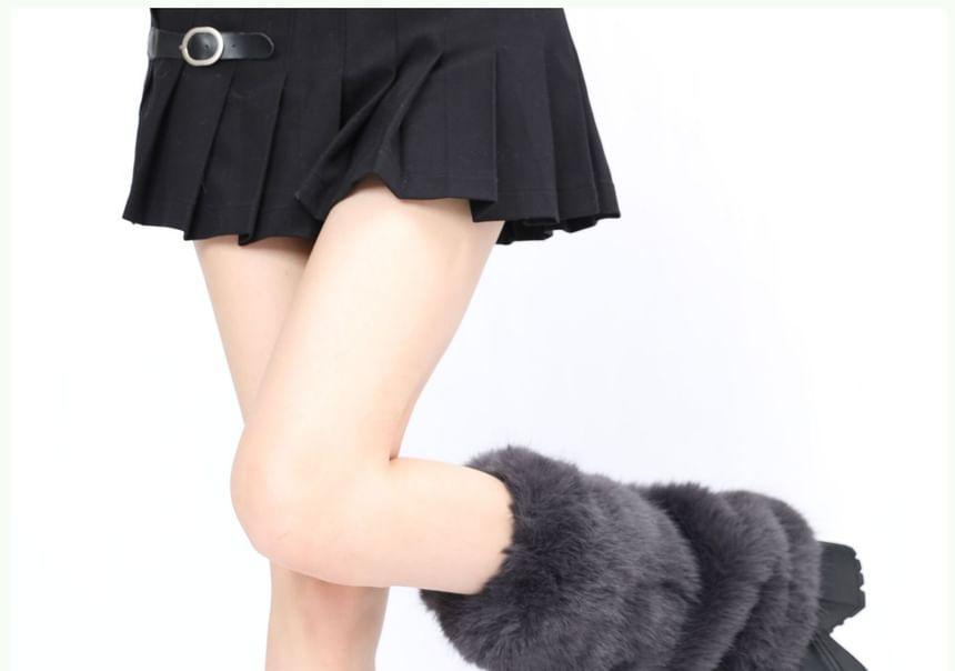 Plain Bow Fluffy Leg Warmers Product Image