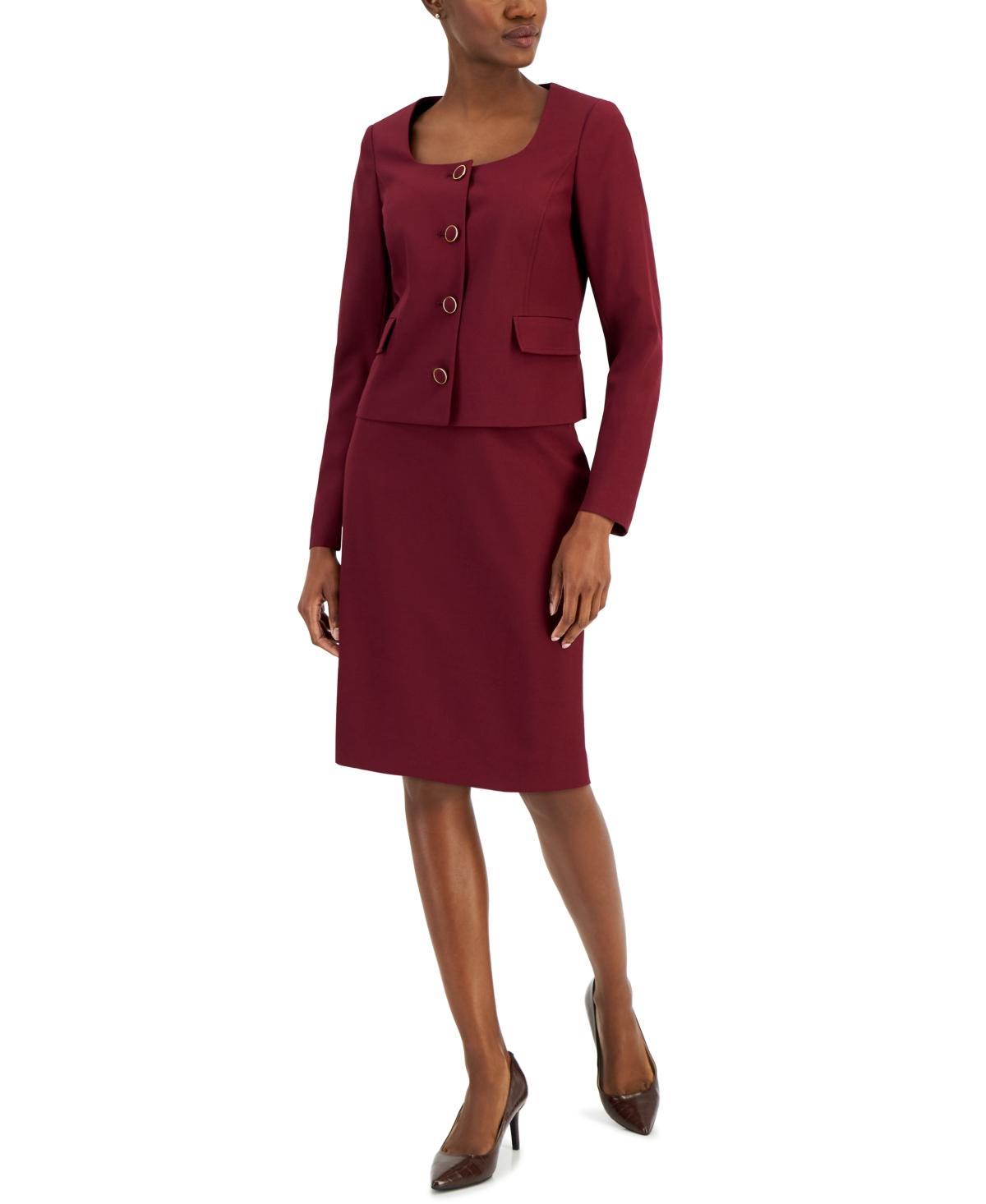 Nipon Boutique Womens Scoop-Neck Jacket & Pencil Skirt Suit Product Image