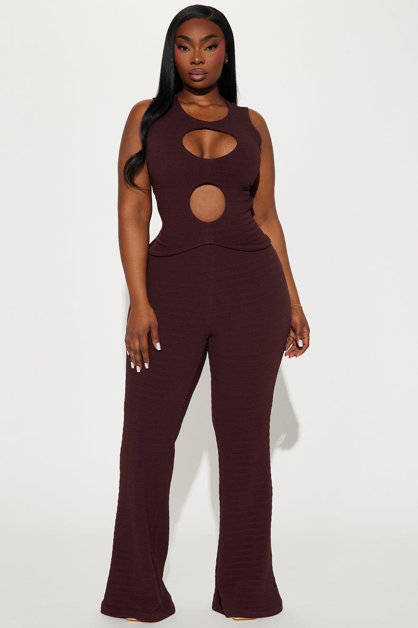 Mine For Tonight Pant Set - Chocolate Product Image