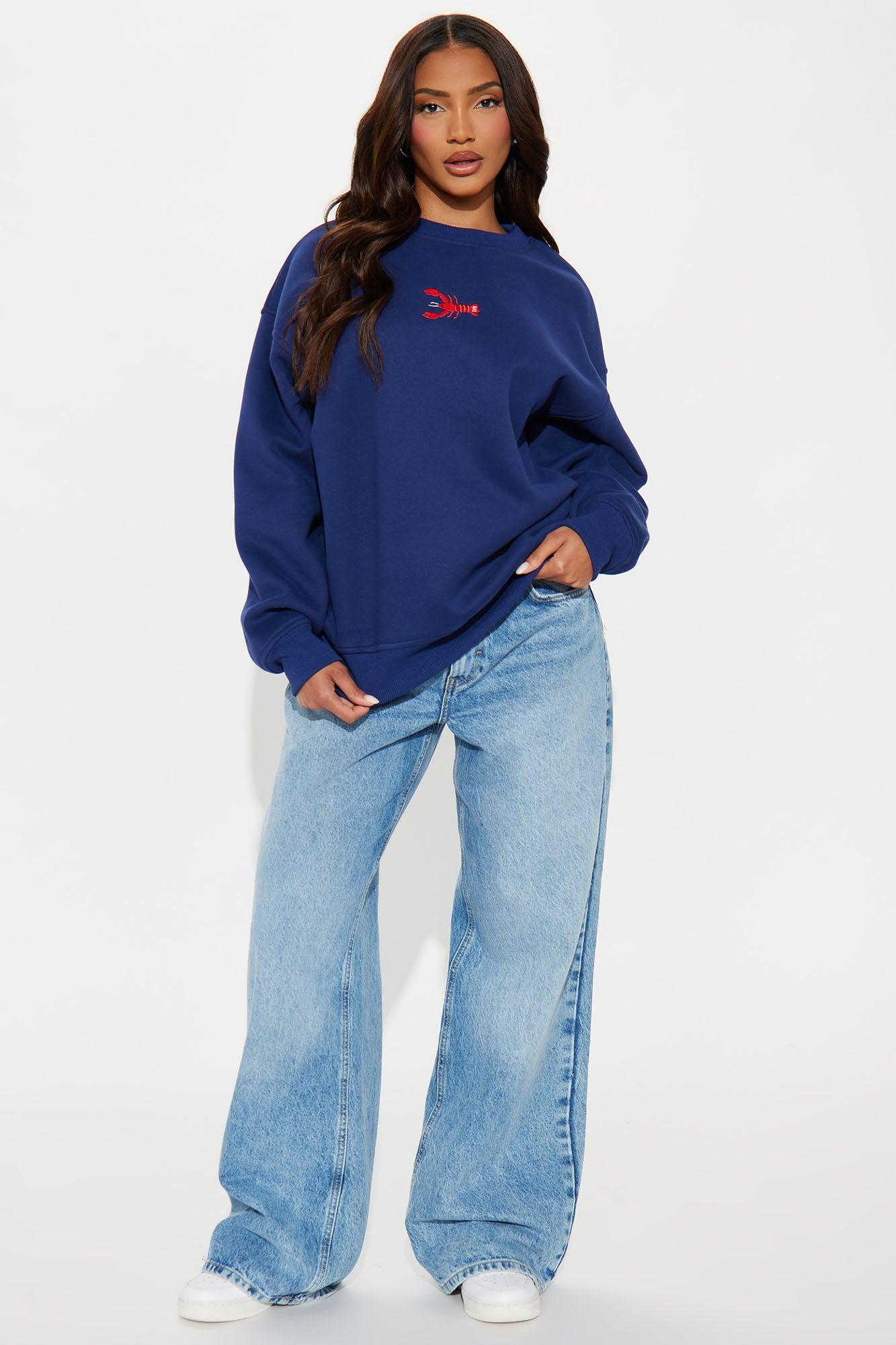 Lobster Livin' Crewneck Sweatshirt - Navy Product Image