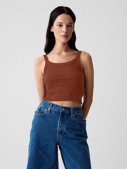 Modern Rib Cropped Tank Top Product Image