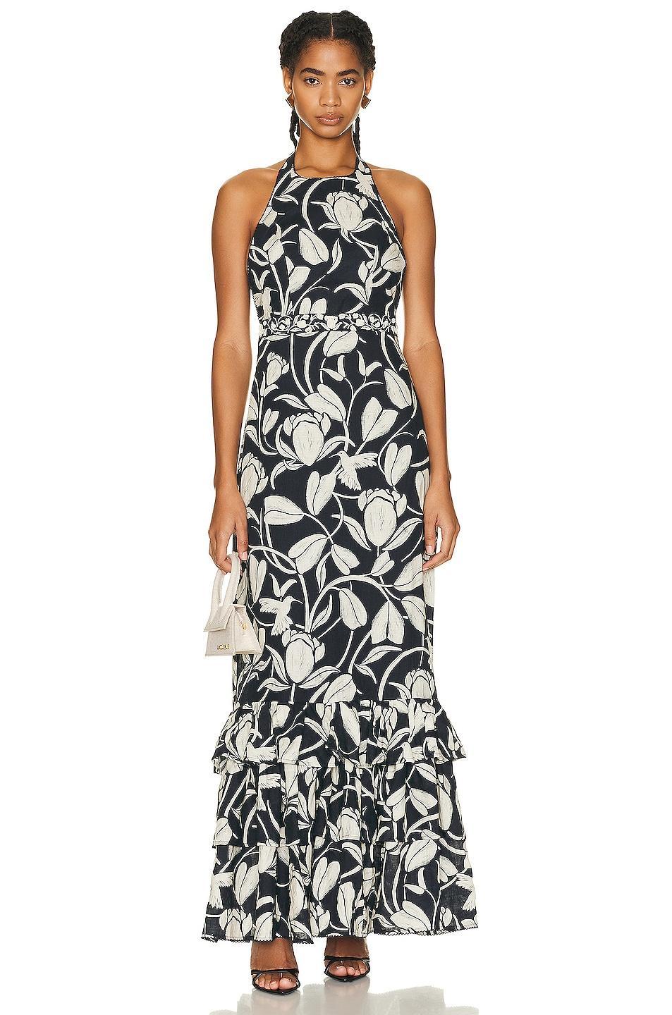 Agua by Agua Bendita Magnolia Maxi Dress in Navy Product Image