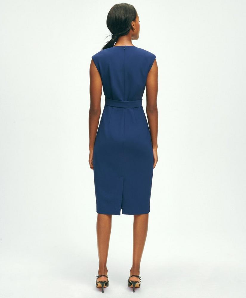 Fine Twill Crepe V-Neck Sheath Dress Product Image