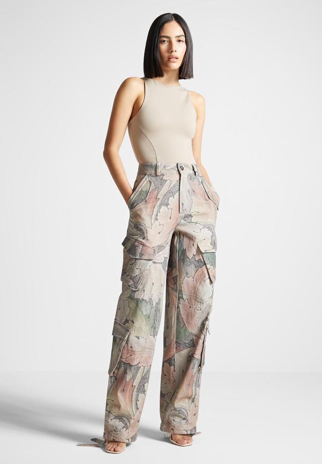 High Waisted Renaissance Camo Cargo Pants - Multi Female Product Image