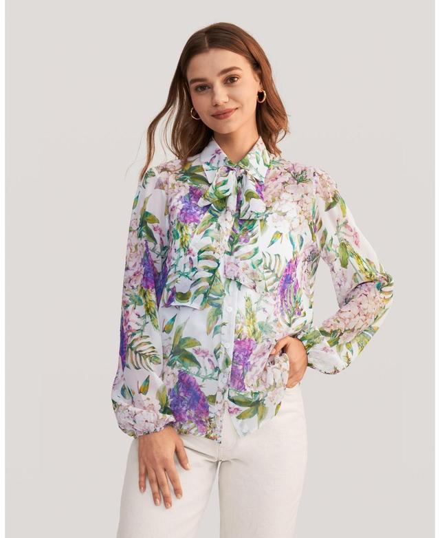 Lilysilk Womens Floral Printed Silk Blouse for Women Product Image