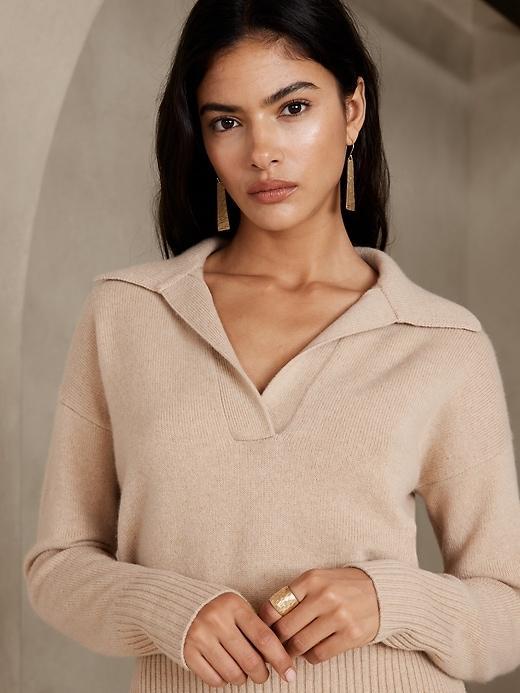 Luna Cashmere Sweater Polo Product Image