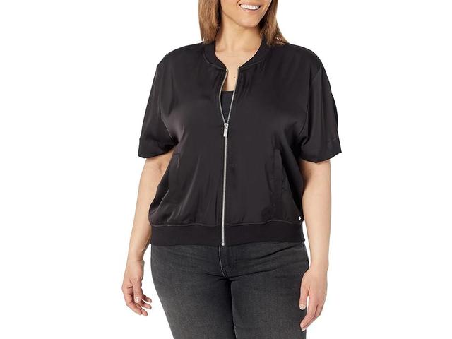 Calvin Klein Short Sleeve Zip Front Jacket Women's Clothing Product Image