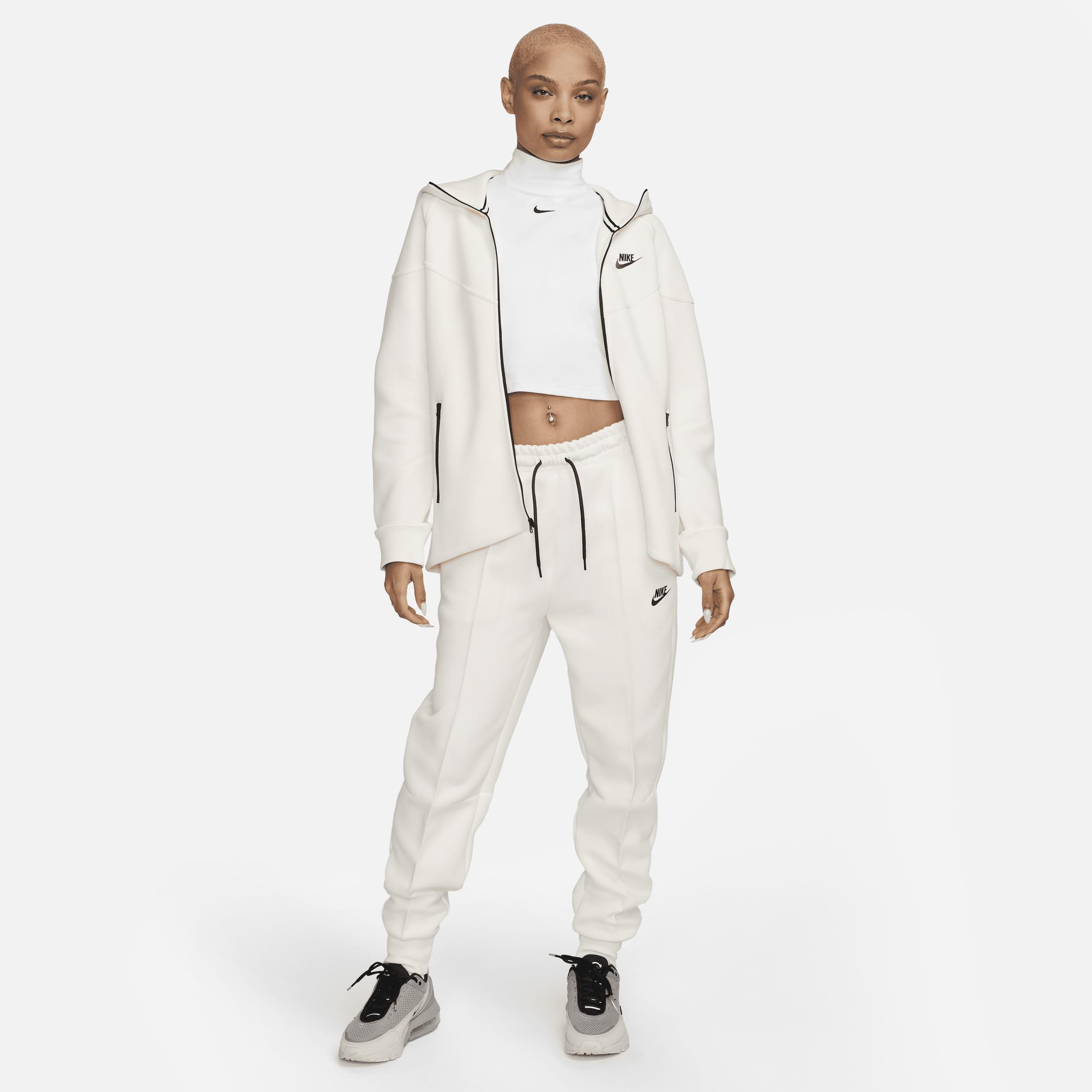 Nike Womens Nike NSW Tech Fleece WR Full-Zip Hoodie - Womens Pale Ivory/Black Product Image